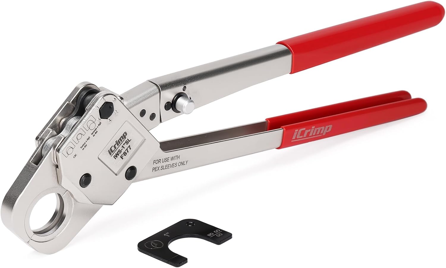 iCrimp 1-Inch Angle Head PEX Crimping Tool for Stainless Steel Press Sleeves - F877 Press Fit Tool, Compatible with Press Connect Systems