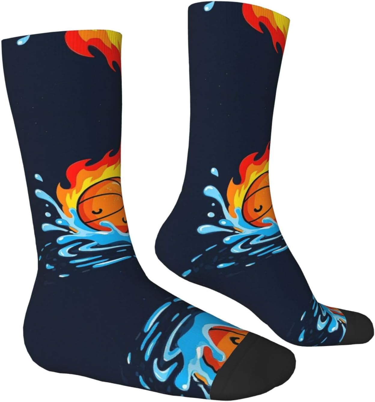 Calf Socks Casual Above Ankle Sock Basketball in the fireCrew Socks for Men Women Moisture Wicking Cushion Sports