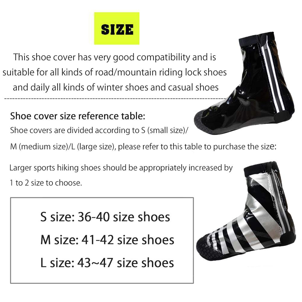 Cubrezapatillas Impermeables para Ciclismo, Alta Elasticidad, Superficie de Cuero Brillante Cubrezapatillas para Bicicleta de Carretera de Invierno, Protector para cubrezapatos para MTB