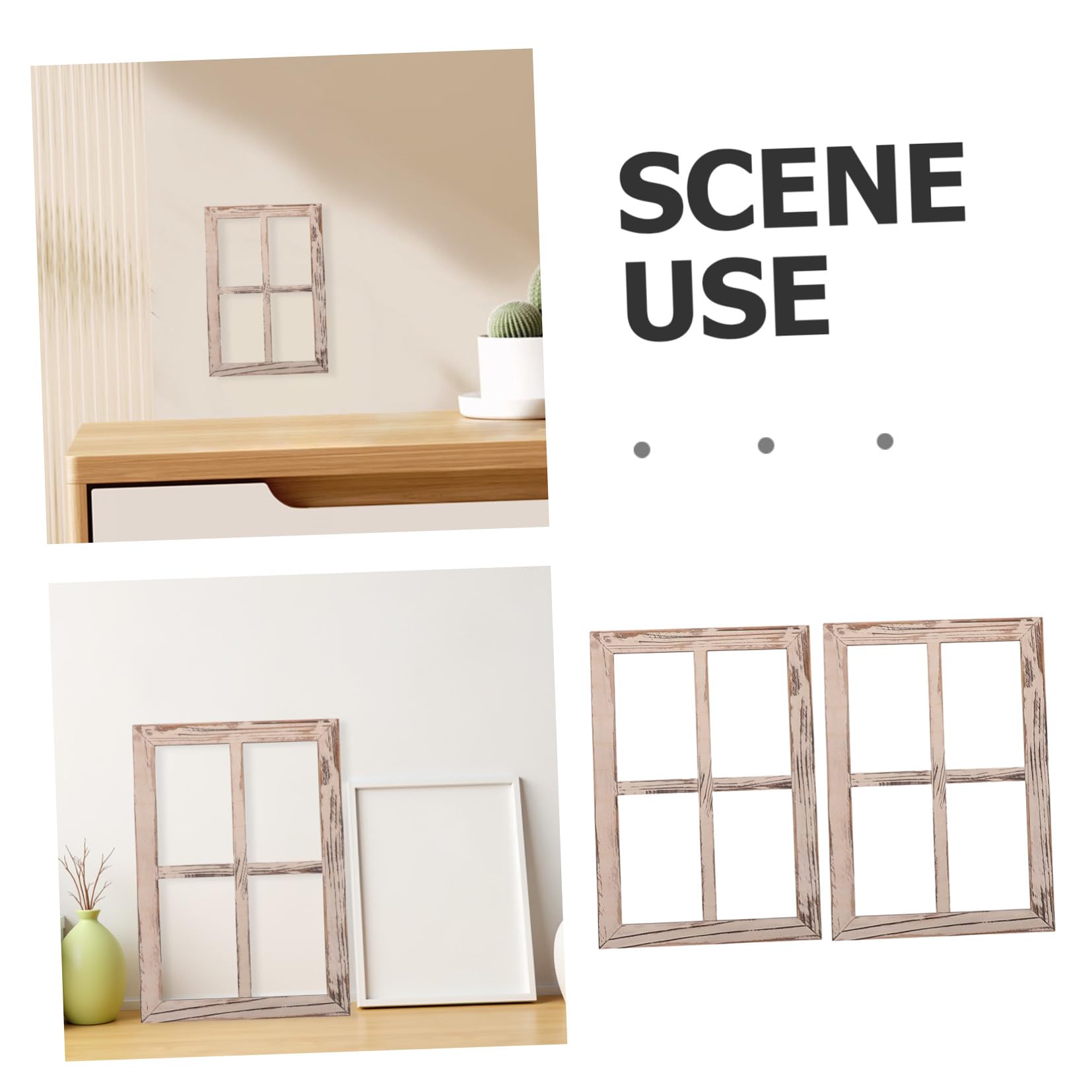 Rustikale Holzfensterrahmen mit Montage Design im Landhausstil 2 Stück Wanddekoration für und Bauernhaus Dekoration