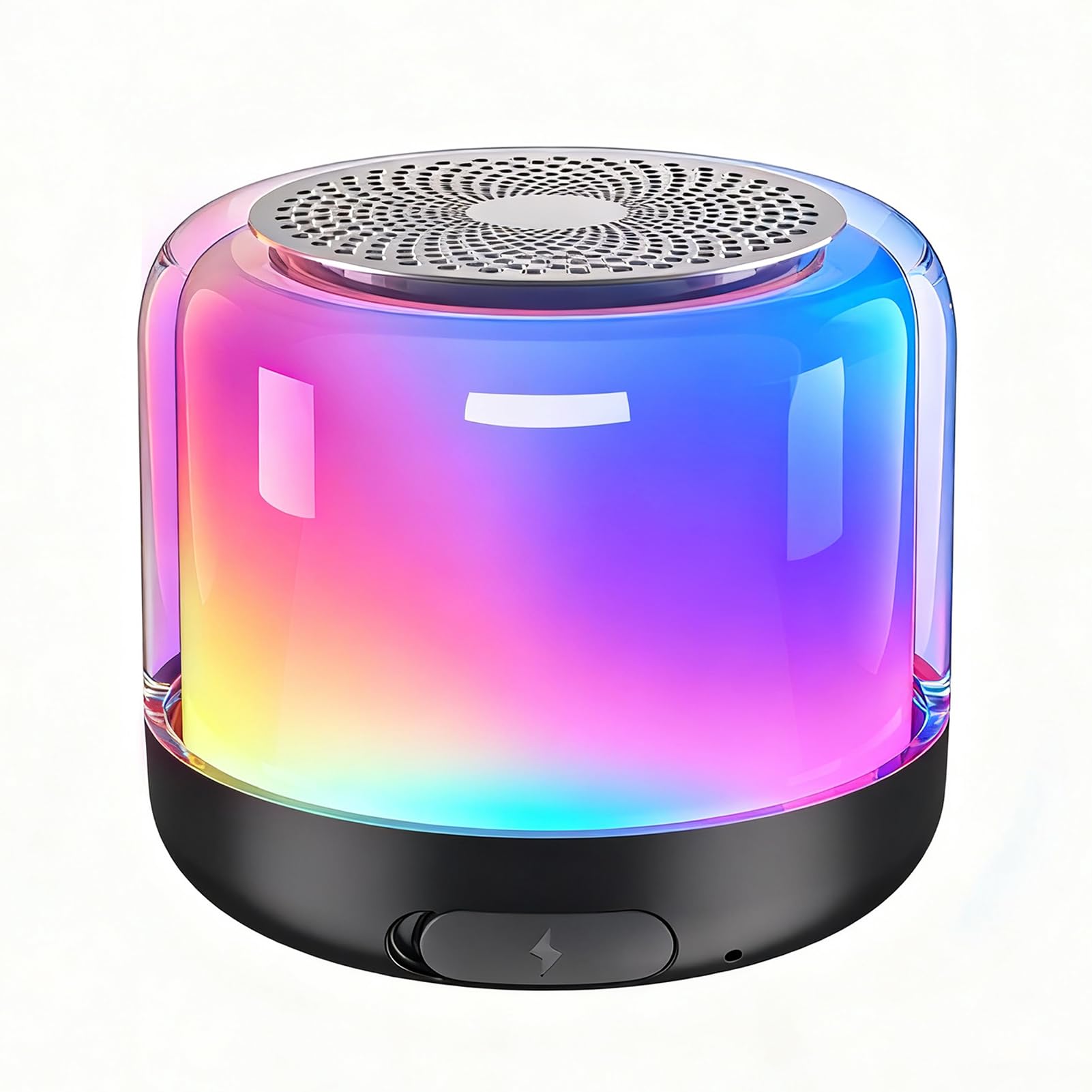 FUAUFAS Portable Bluetooth Speaker, Night Light LED Wireless Speaker, Multicolor LED Auto-Changing, Wireless Stereo Pairing, Perfect Mini Shower Speaker for Home, Outdoors, Travel