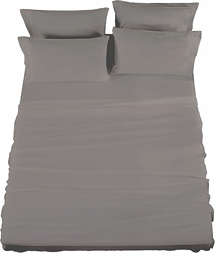 Juego de sábanas de 4 piezas, tamaño individual, gris oscuro, extremadamente suave, duradero, transpirable, hipoalergénico