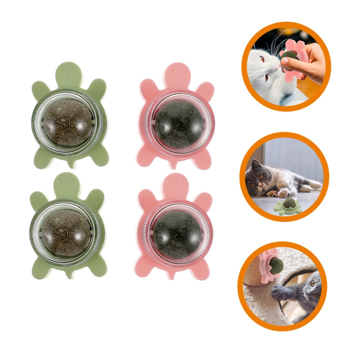 Toyvian 4piezas Balones De Hierba Gatera Comestibles Juguetes Giratorios para Lamer y Masticar para Gatos y Interiores