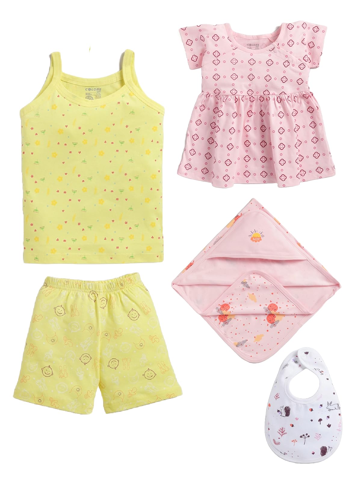 Peek A Boo by Rupa Baby Girls' Gift Set, Perfect for Baby Shower Clothing Set, 100% Cotton, Ultra Soft, Breathable