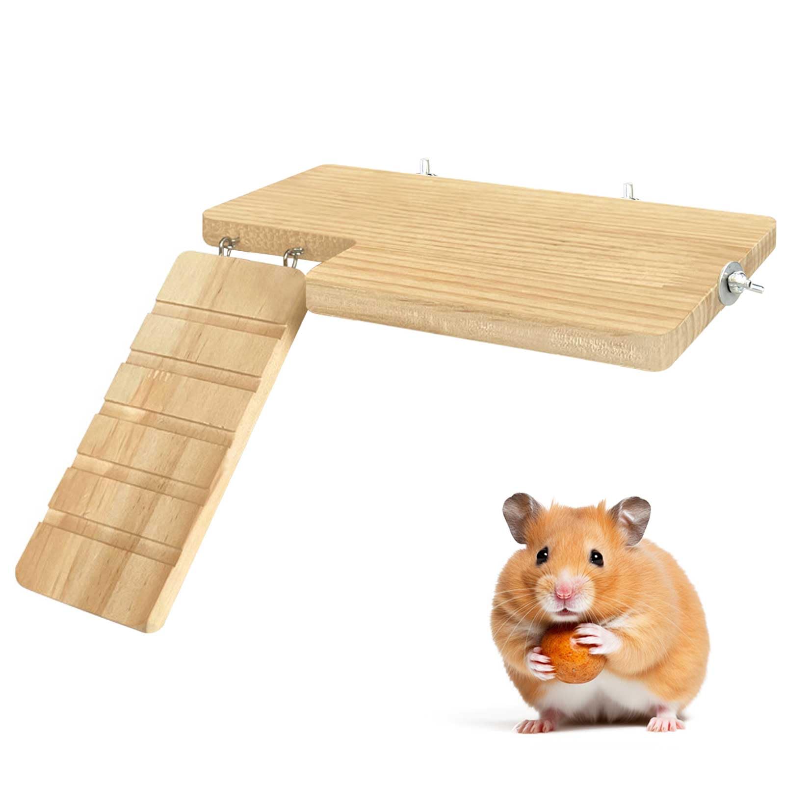 Holz-Hamster-Plattform – Spielzeug & Sitzstange Für Kleintiere (Hamster, Mäuse, Chinchillas)