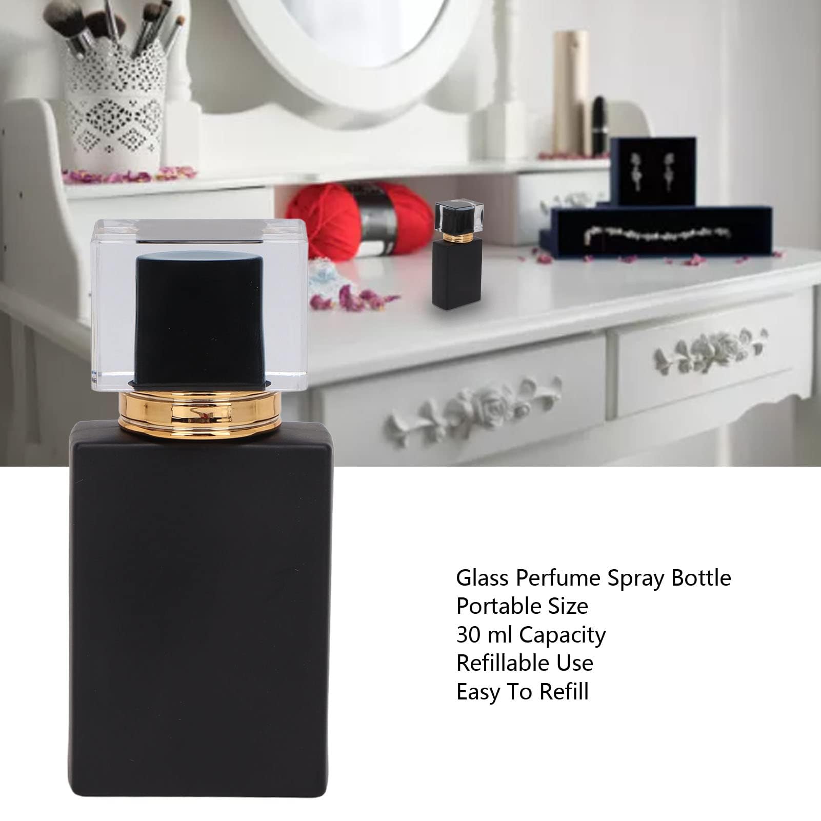 2 szt. 50 ml butelka perfum z matowego szkła wielokrotnego napełniania, pusty rozpylacz perfum w sprayu, pusty zestaw pojemników na kosmetyki
