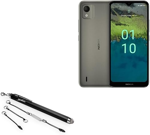 BoxWave Lápiz capacitivo compatible con Nokia C110, EverTouch capacitivo, punta de fibra, color negro azabache BoxWave Lápiz capacitivo compatible con Nokia C110, EverTouch capacitivo, punta de fibra, color negro azabache