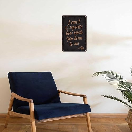 Miniatura 4 de LAHUTK Cartel divertido cartel de granos de café, arte de pared de metal expreso para oficina, dormitorio, bar, garaje, decoración de 8 x 12 pulgadas