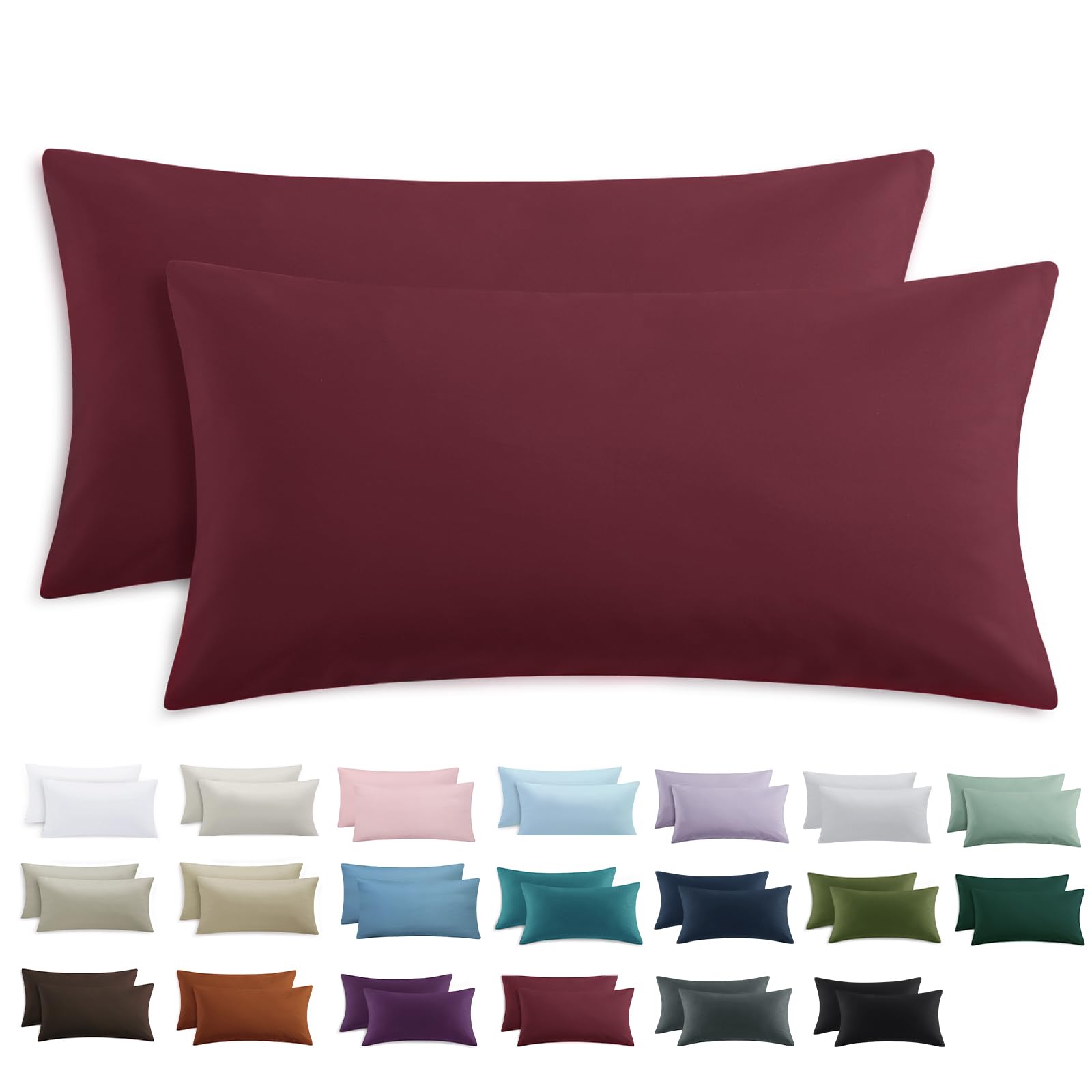Tifschlaf Kissenbezug 2er Set - Kopfkissenbezug mit Reißverschluss aus Mikrofaser Weich, Pillow Case