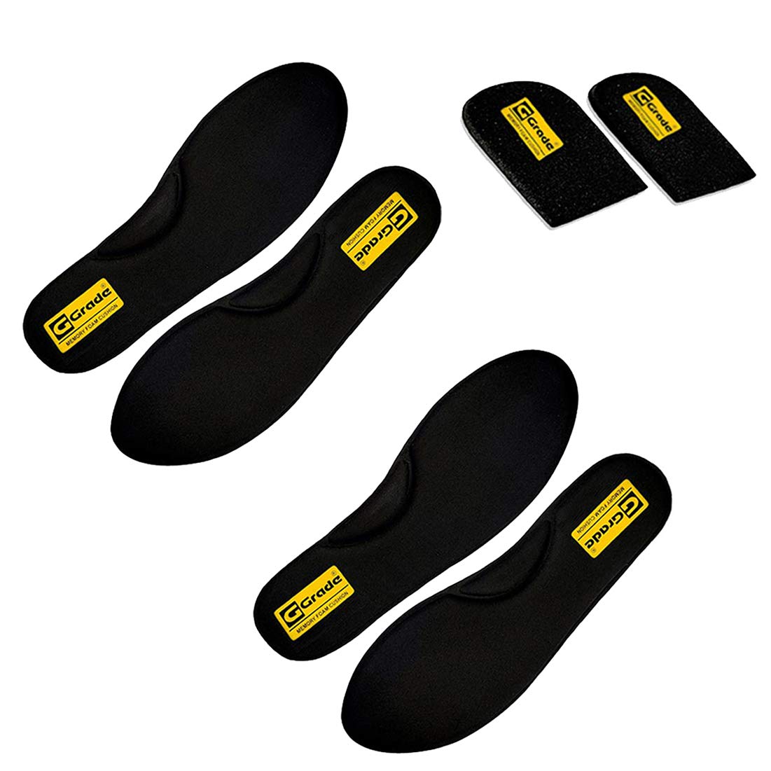 GradeGrade ALL-DAY COMFORT Memory Foam Shoe Insoles For Men | Neutral Arch Cushion Shoe Sole For Men | Replacement Shoe Pads with Foam Heels for Everyday Activities, Work, Fatigue & Pain Relief