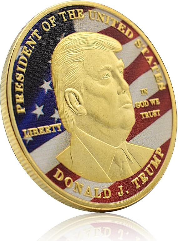 United States President Donald Trump Challenge Coin Make America Great Again Metal Medal with Plastic Case Art Craft