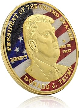 United States President Donald Trump Challenge Coin Make America Great Again Metal Medal with Plastic Case Art Craft