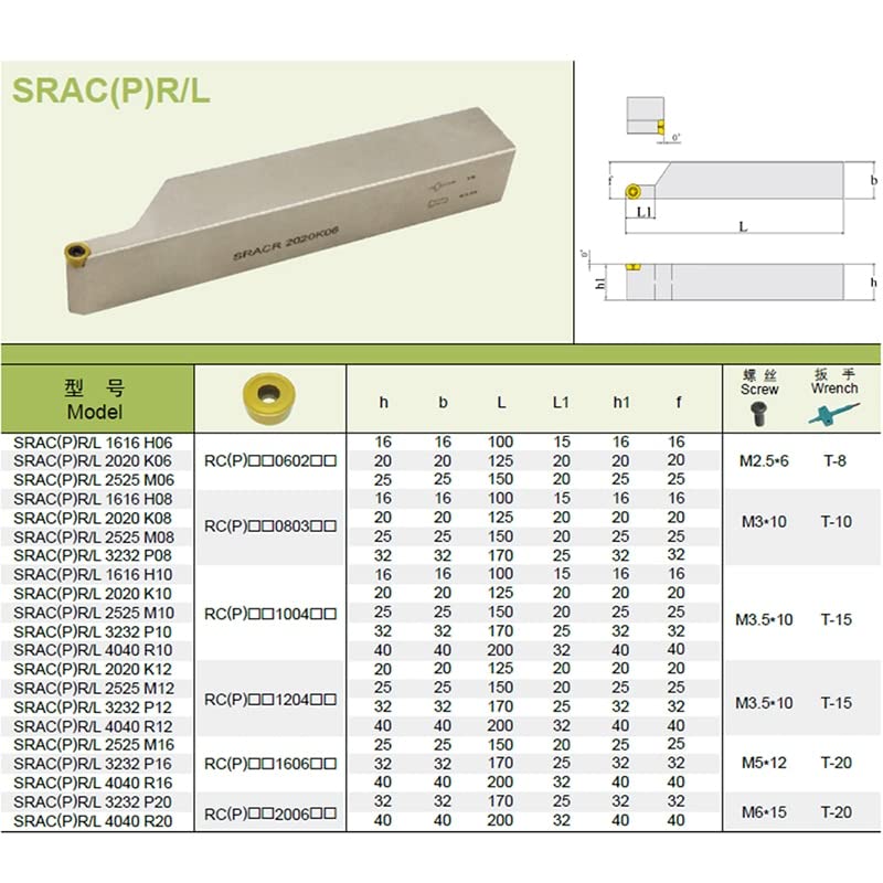 Porta herramienta de tornear CNC SRACR SRACL SRACR1616H06 miniatura 6