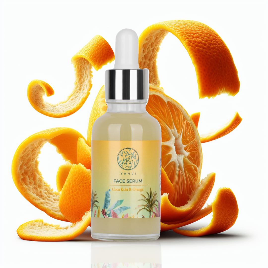 Yahvi Face Serum Gotu Kola & Orange | Infused With Ascorbic Acid | Facial Serum | For All Skin Types | Ayurvedic Formula- 30ml
