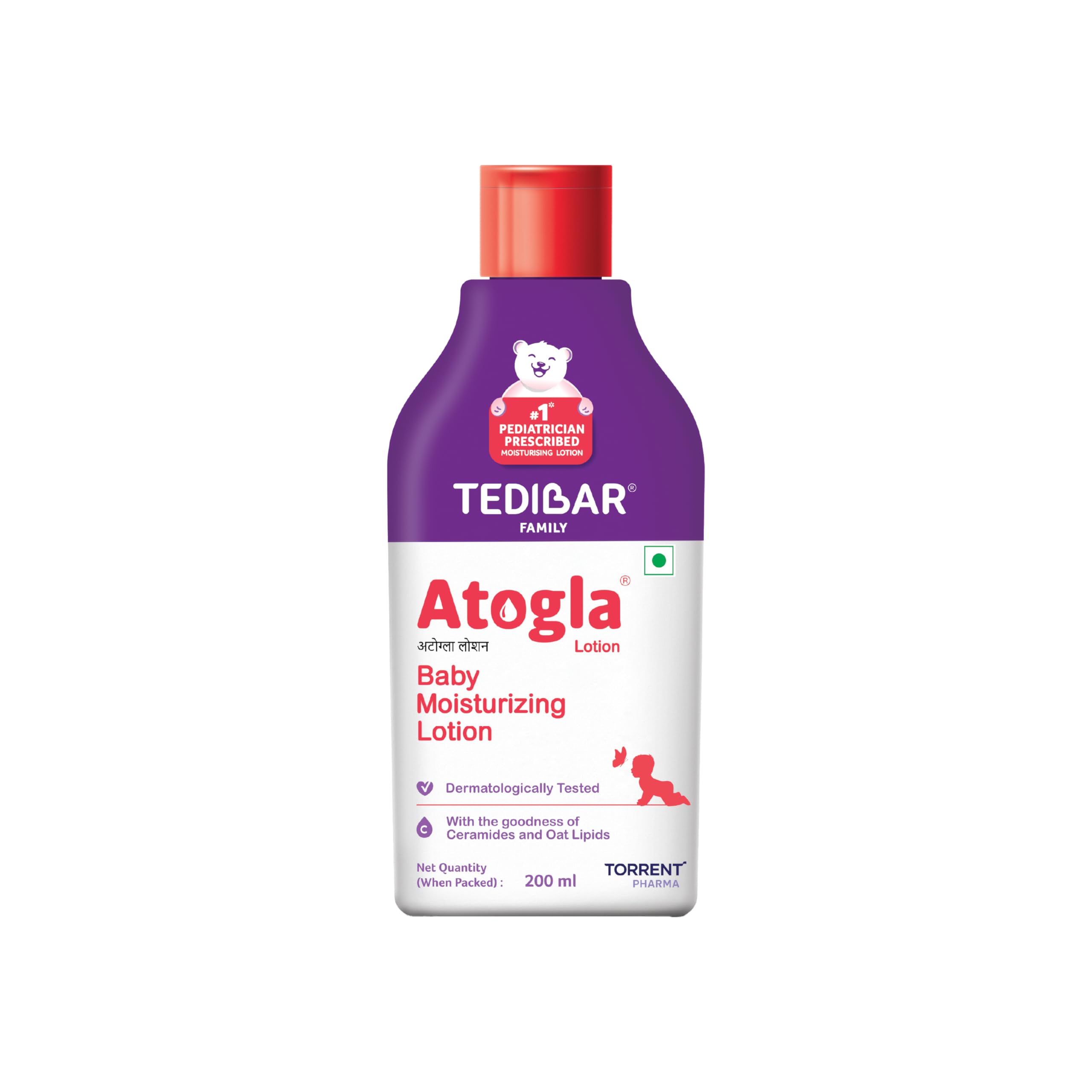 Atogla Baby Lotion 200ml from Tedibar Family | No. 1* Pediatrician prescribed Moisturising Lotion- By Torrent Pharma