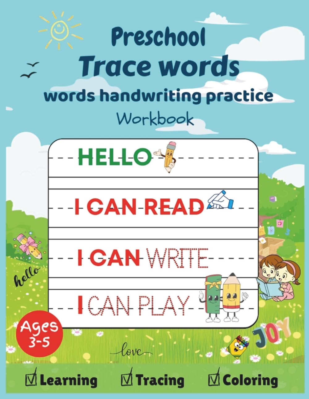 Preschool Trace Words: Words Handwriting Practice Workbook (My First Tracing & Coloring Series)