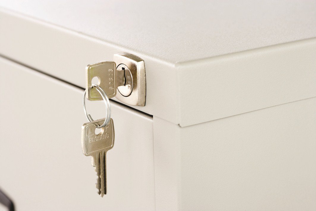 BISLEY Light Hängeregistraturschrank, einbahnig, DIN A4, 4 HR-Schubladen, 100 Prozent Schubladenauszug, Metall, 645 Lichtgrau, 62.2 x 41.3 x 132.1 cm