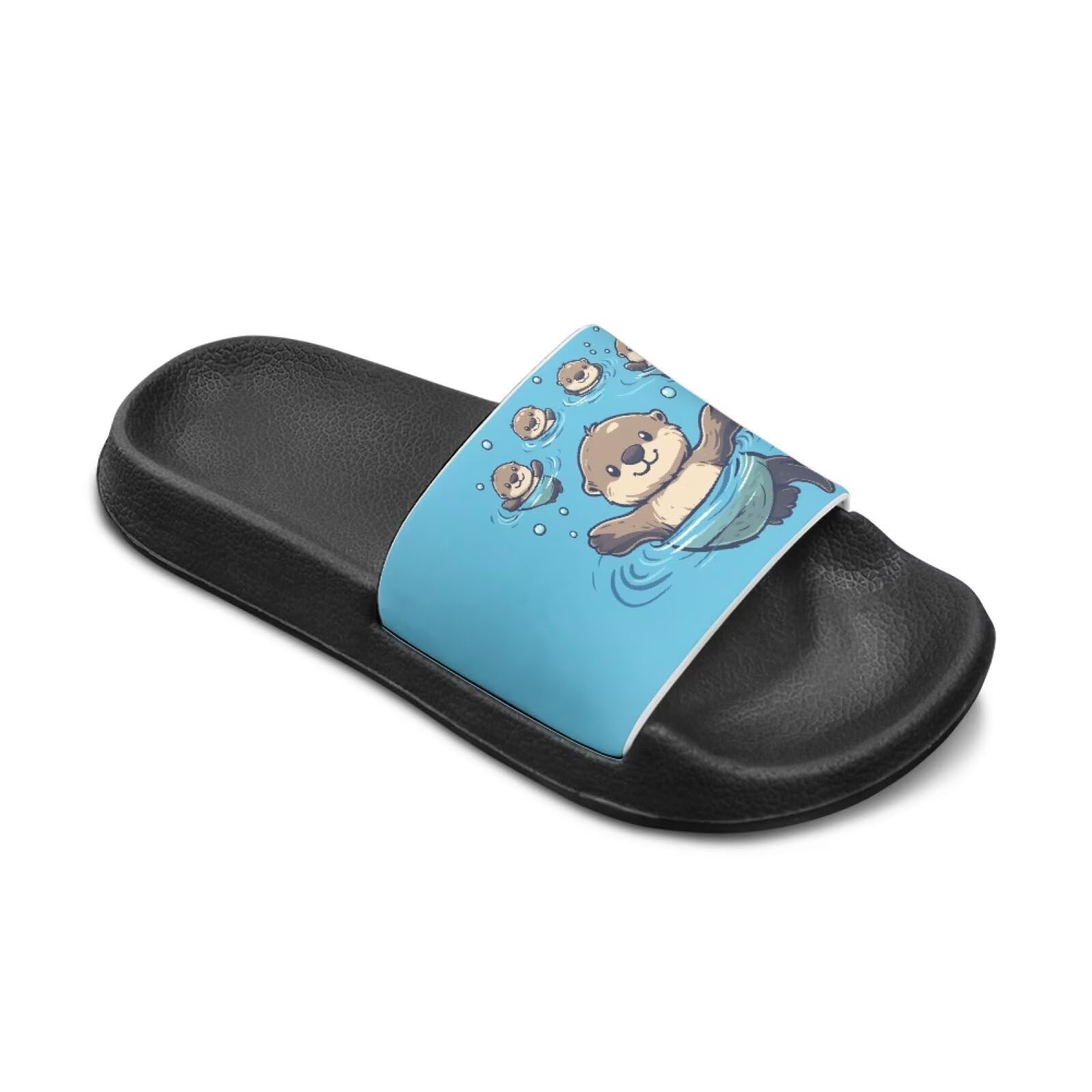 Fuojuvelie Kids Slides Boys Size 5 Quick-Dry Cartoon Otter Girls Sandals Anti-Slip Waterproof Boys Rubber Slides for Indoor Bathroom