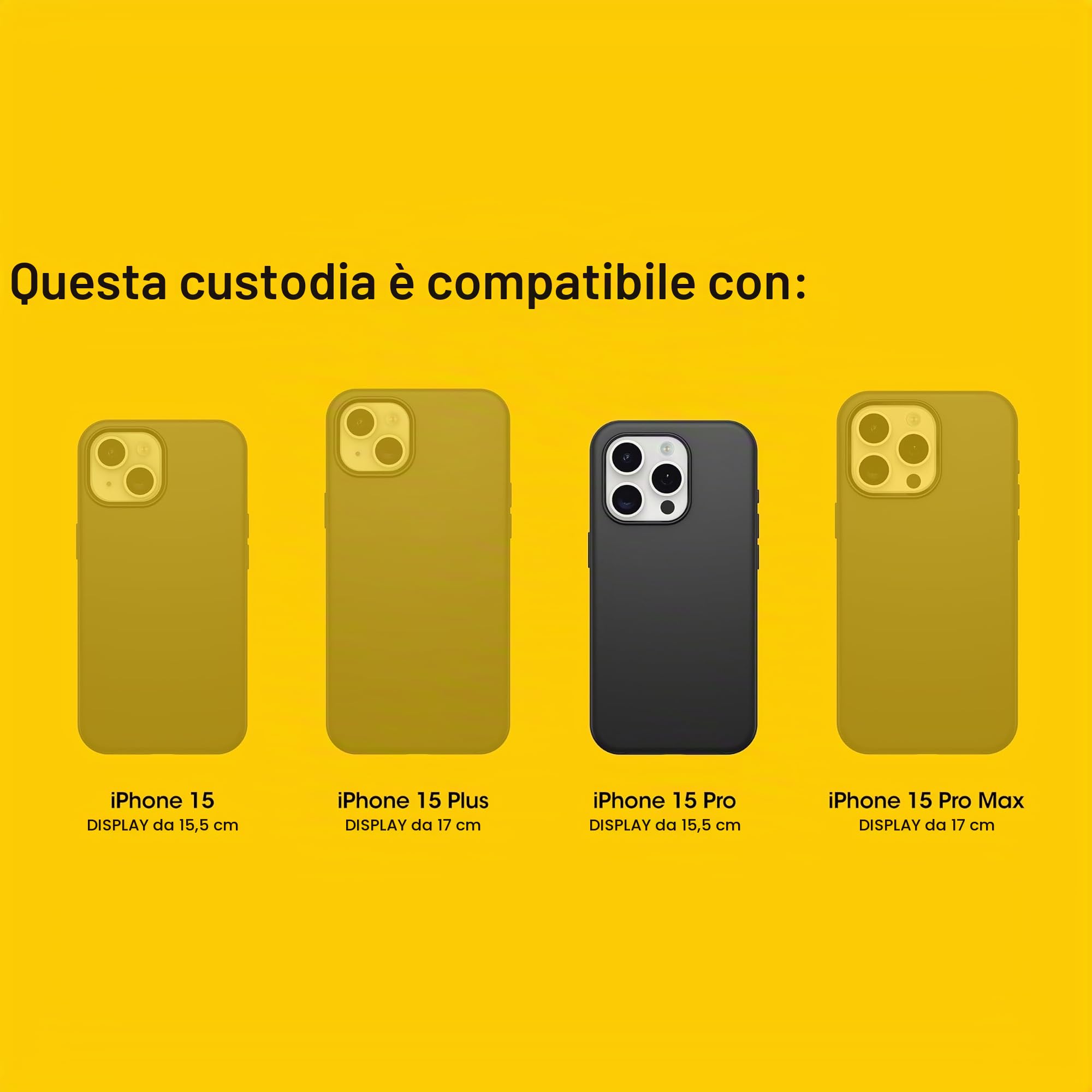 OtterBox Pellicola protettiva in Vetro temperato Premium Pro Privacy per iPhone 15 Pro con trattamento antimicrobico, Protezione antigraffio, graffi e cadute da 1.8m