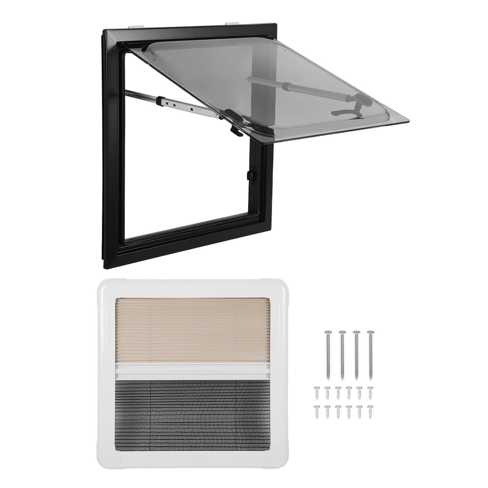 RV Push Out Window 20x20in Aluminum Frame 75° Opening