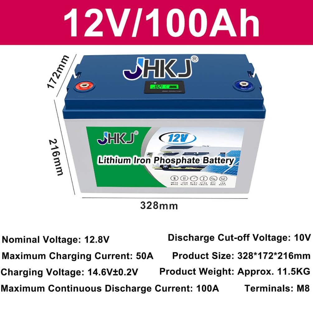 Batteria LiFePO4 12V 100Ah 150Ah 200Ah Batteria di accumulo Solare 24V 100Ah 150Ah 200Ah per Applicazioni su Pannelli solari/Camper/Barche/carrelli da Golf con BMS