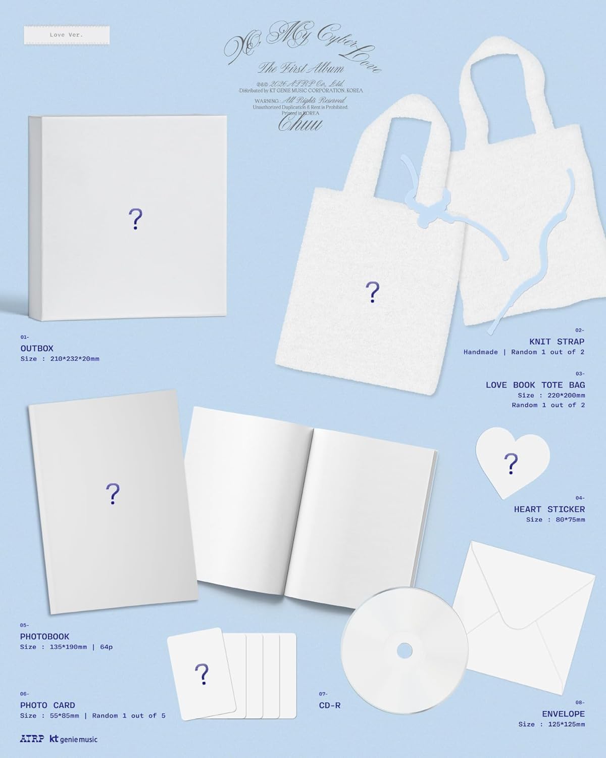 Chuu [XO, My Cyberlove] The First Album XO Ver./QR + zdjęcie + ramka Charm + 2 karty + prezent + dodatkowe fotokarty