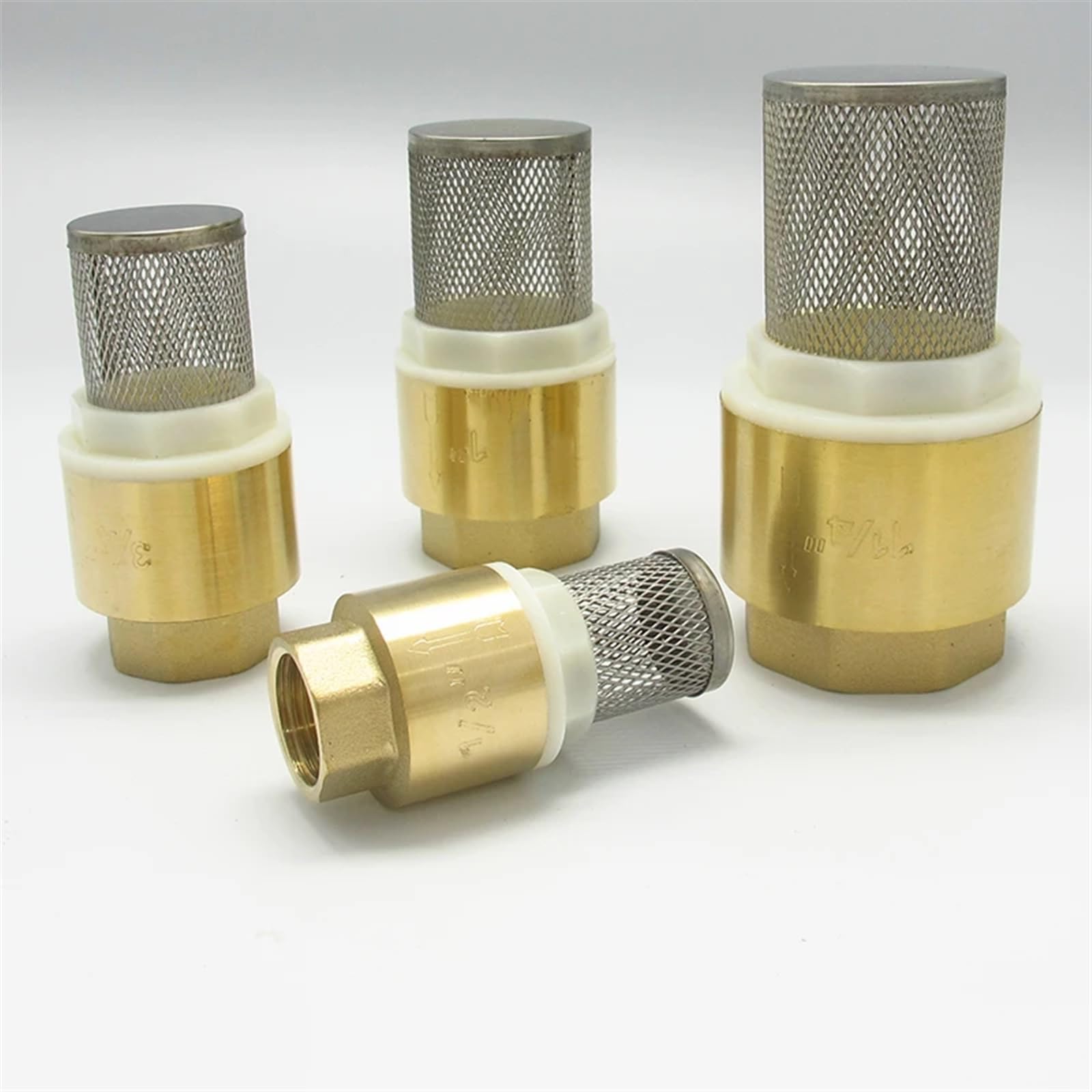 1/2 "3/4" 1 "1-1/4" 1-1/2 "2" Valvola di ritegno in Ottone con Filettatura Femmina Filtro a Rete Fondo for Acqua(BSP1.2 Female)