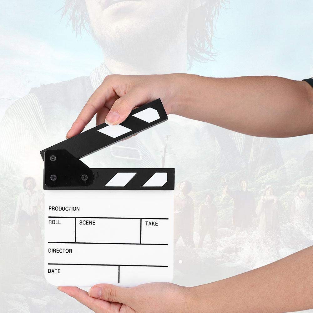 Bewinner Ciak Cinematografico, Cinematografico di Film Clapper, Mini Acrilico Clapper Board, Acrilico Assicella Secco Film Clapboard con Bastoncino