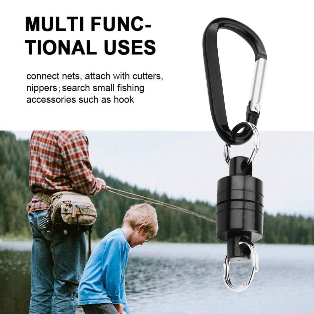 VGEBY Aimant De Connexion Pour épuisette – Mousqueton En Alliage D'aluminium, Boucle Magnétique Pour Pêche, Noir
