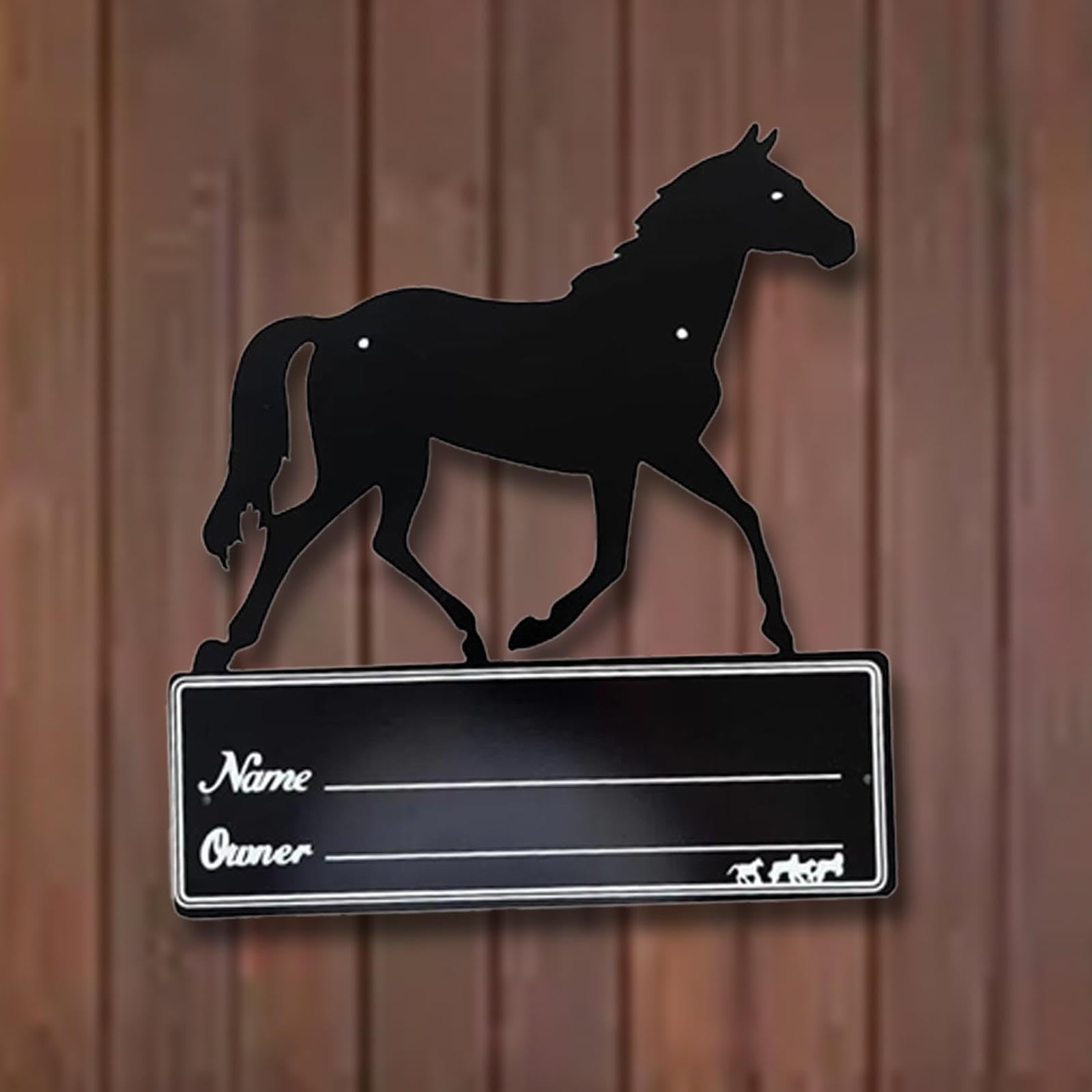 Menolana Horse Stall Name Plate Horse Stable Decor Decorative Versatile Heavy Duty Horse Gift Unique Metal Nameplate Horse Name Plaque