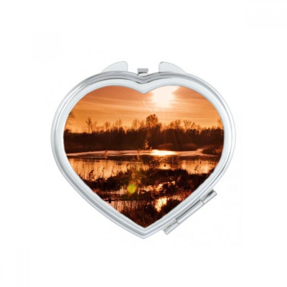 Miroir compact sciences forestières rouge foncé, le petit cadeau mignon pour femme