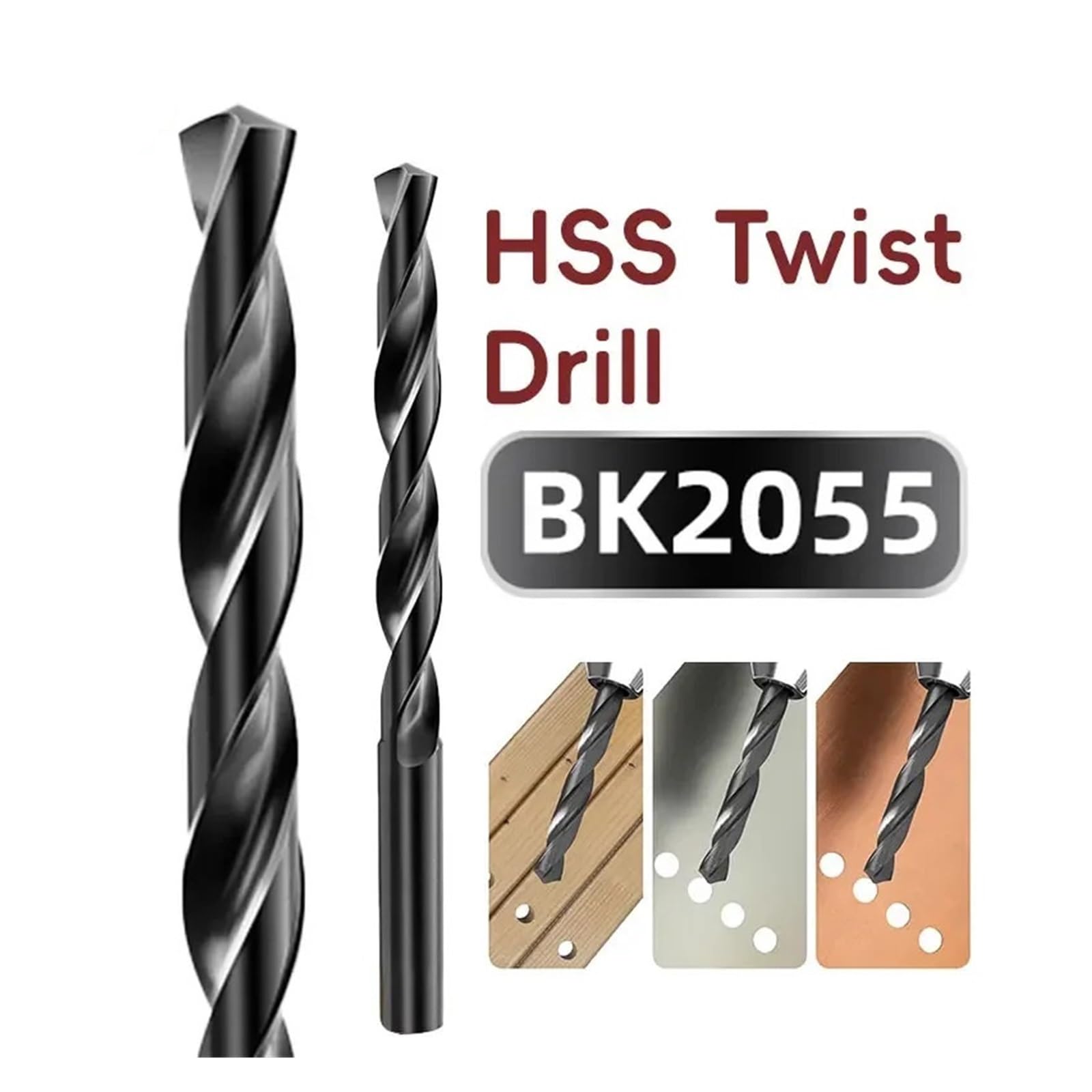 Wiertło spiralne ze stali szybkotnącej M2, tlenek czarny, do wykonywania otworów w metalu, drewnie, PVC, aluminium, średnica 1 mm-14 mm(7.1mm(5pcs))