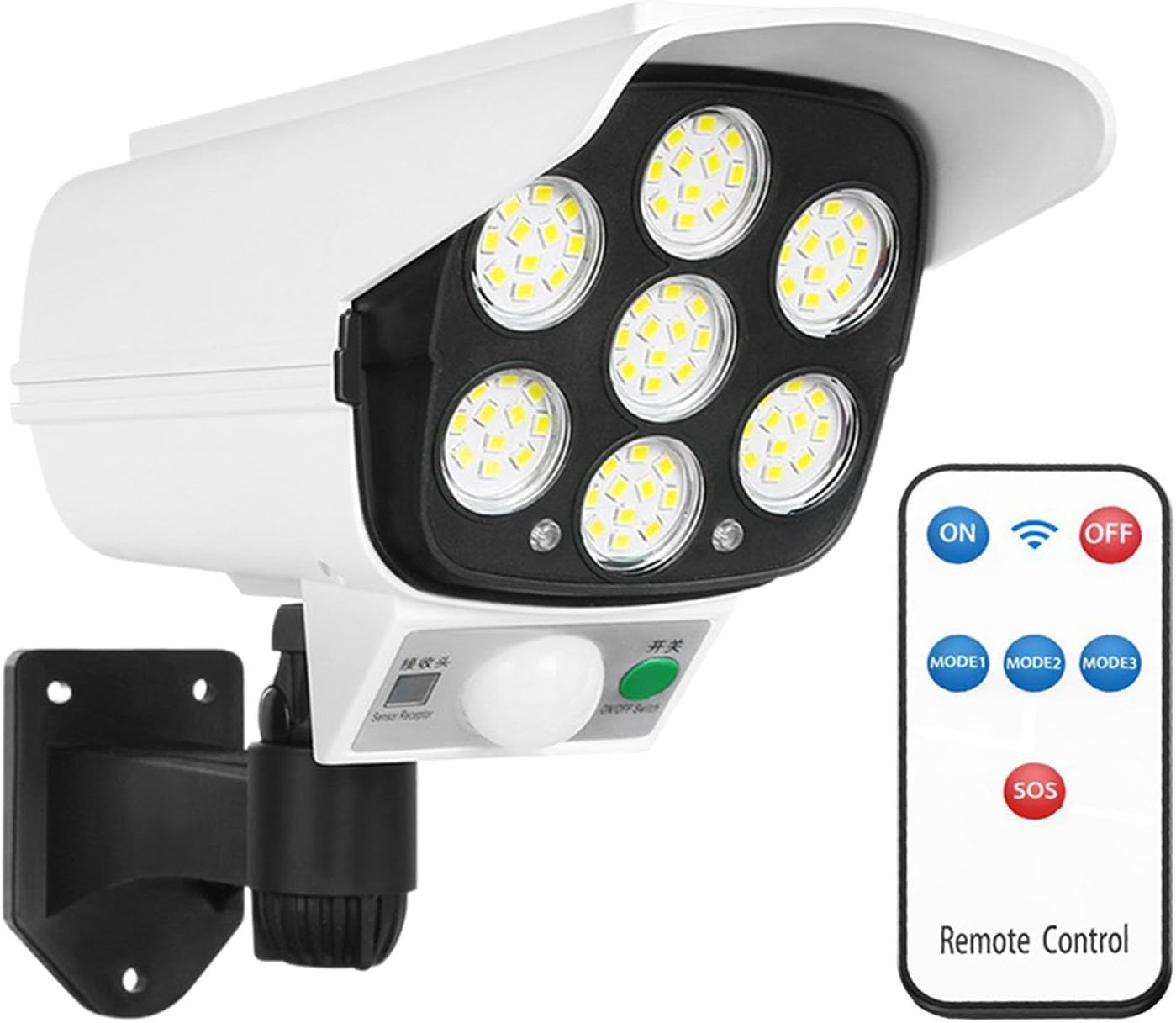 Camera Shape Solar Power Light || Outdoor Garden Light || Wall Lamp Fake Camera || Light, 77 LED Street Spotlight Solar Lamp for Remote Control (1Pcs)-image-4