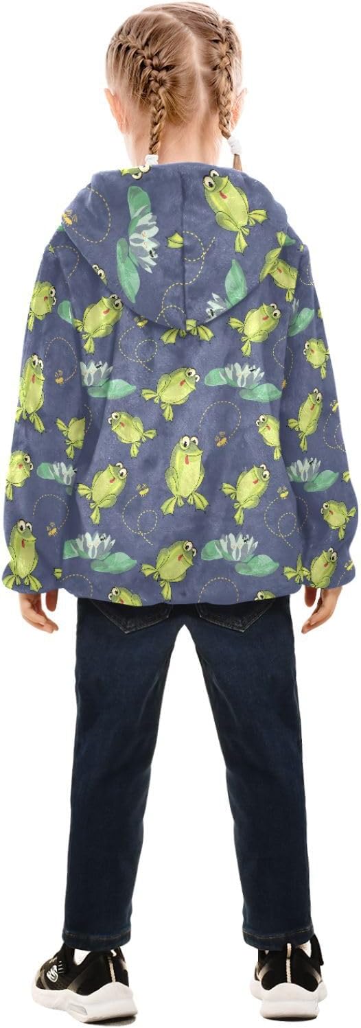 Boys Fleece Hoody Jacket Zip Up Coat Warm Fall Winter Plush Jacket Long Sleeve Outerwear for 3-10 Years