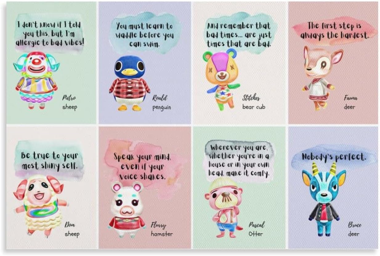 TYPOART Animal Crossing Themed Posters ACNH Poster Set