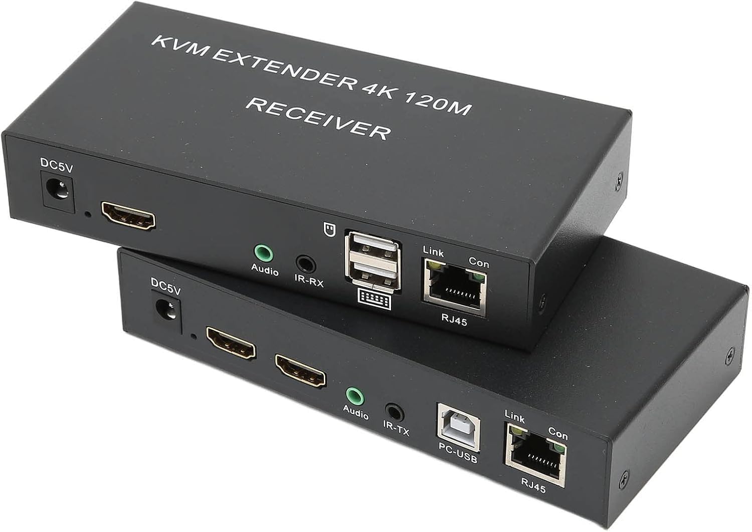 4K 120M HDMI KVM Extender Over Cat5e/6 Rj45 Ethernet Cable USB with Loop-Out Audio IR Support USB Keyboard Mouse-image-10