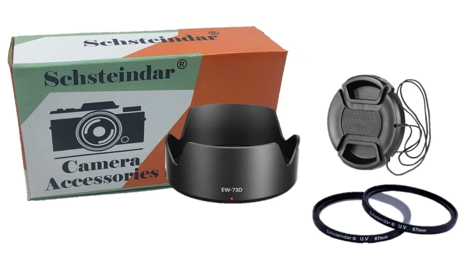 Combo (73d Lens Hood + 67mm Lens Cap + 2pcs 67mm UV Filters) Replacement Lens Hood EW-73D 67MM Reversible Lens Hood Camera Accessories for Canon 80D 7DII 7D2 77D 760D EF-S 18-135mm USM-image-45