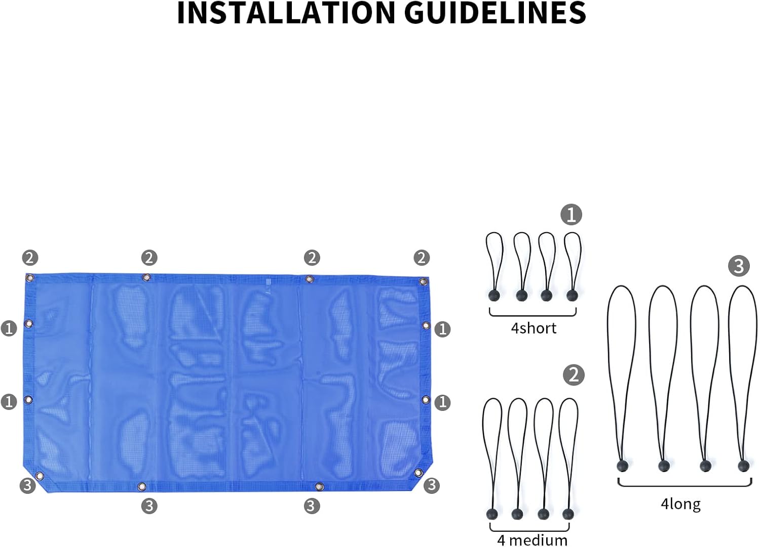JeCar JL Sunshade Mesh Bikini Top Roof Sun Shade Exterior Accessories Compatible with Jeep Wrangler 2018-2023 JL JLU & 2020-2023 Gladiator JT, Blue