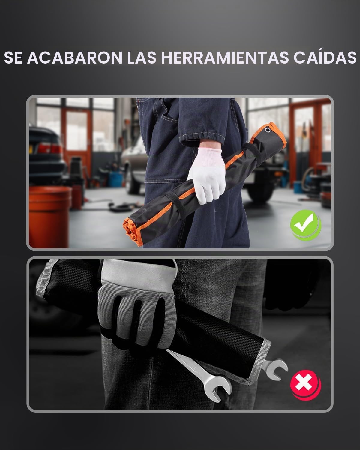 VEVOR 25 PCS Juego de Llaves Combinadas, Juego de Llaves de Boca con Bolsa Enrollable, juego de Llaves Grande de Acero al Carbono Métricas de 6-32 mm para Uso Doméstico, Reparaciones de Automóviles