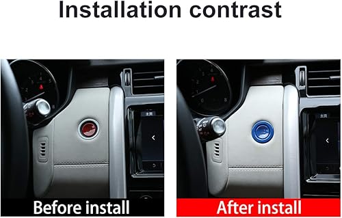 Miniatura 2 de YIWANG Cubierta de botón de interruptor de arranque de motor ABS cromado para Land Rover Discovery Sport, para Discovery 5, para Range Rover Evoque,