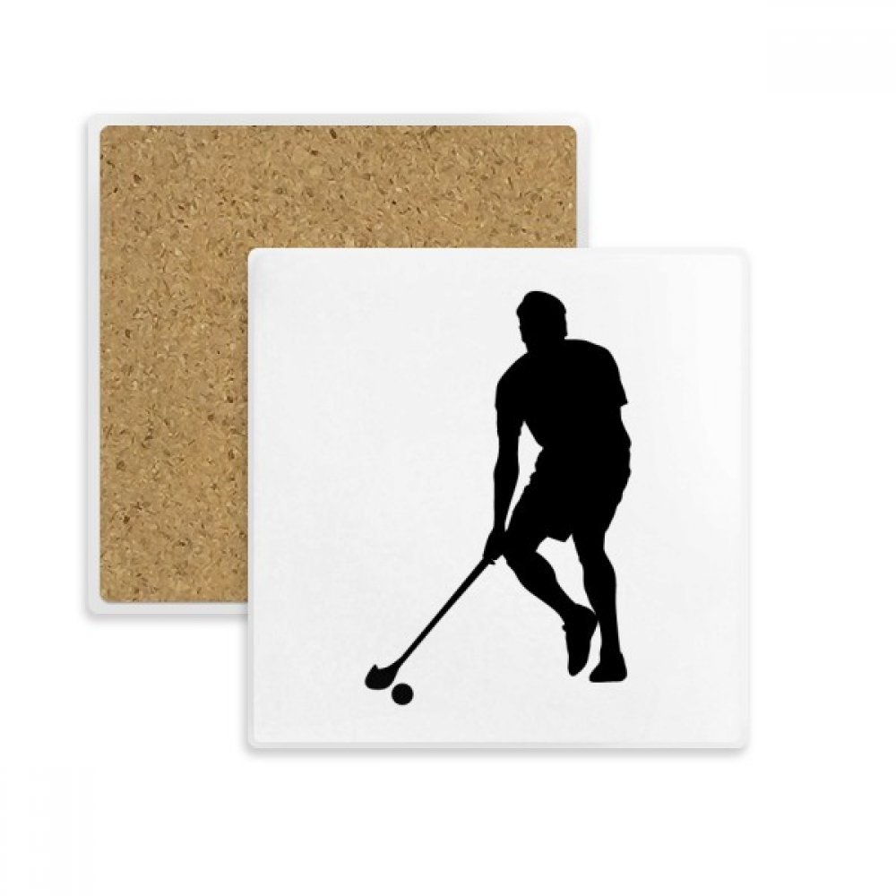 Dessous de verre absorbant éducation physique hockey sport en pierre