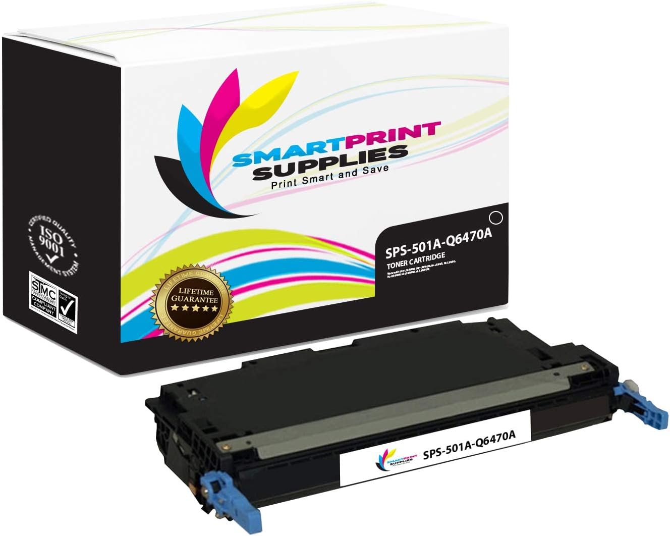 Compatible 501A Q6470A Black Toner Cartridge Replacement for HP Color LaserJet 3600 3800, CP3505 Printers (6,000 Pages)