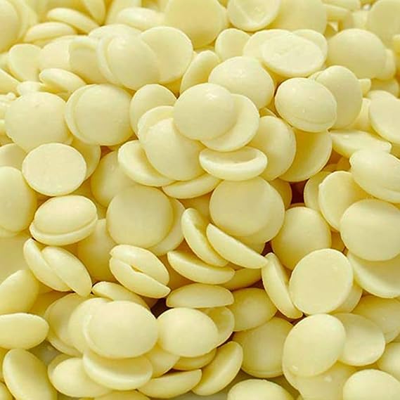 White Chocolate Callets 10Kg Belgian 28% Cocoa Content Bulk Pack for Baking, Confectionery, Desserts, Mousses, Ice Cream, and More