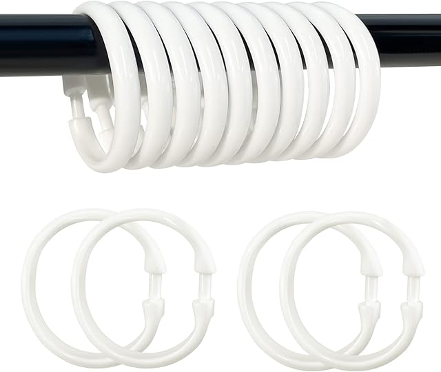 OOTSR Shower Curtain Hooks, 12 Pcs Premium Shower Curtain Rings for Bathroom Shower Rod Curtain, O-Shaped Sliding Shower Hooks
