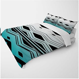 YANFENQI King Duvet Queen Cover White Cyan Teal Gradient Vintage Texture Camping Decor for Kids Teens Adults (King,104