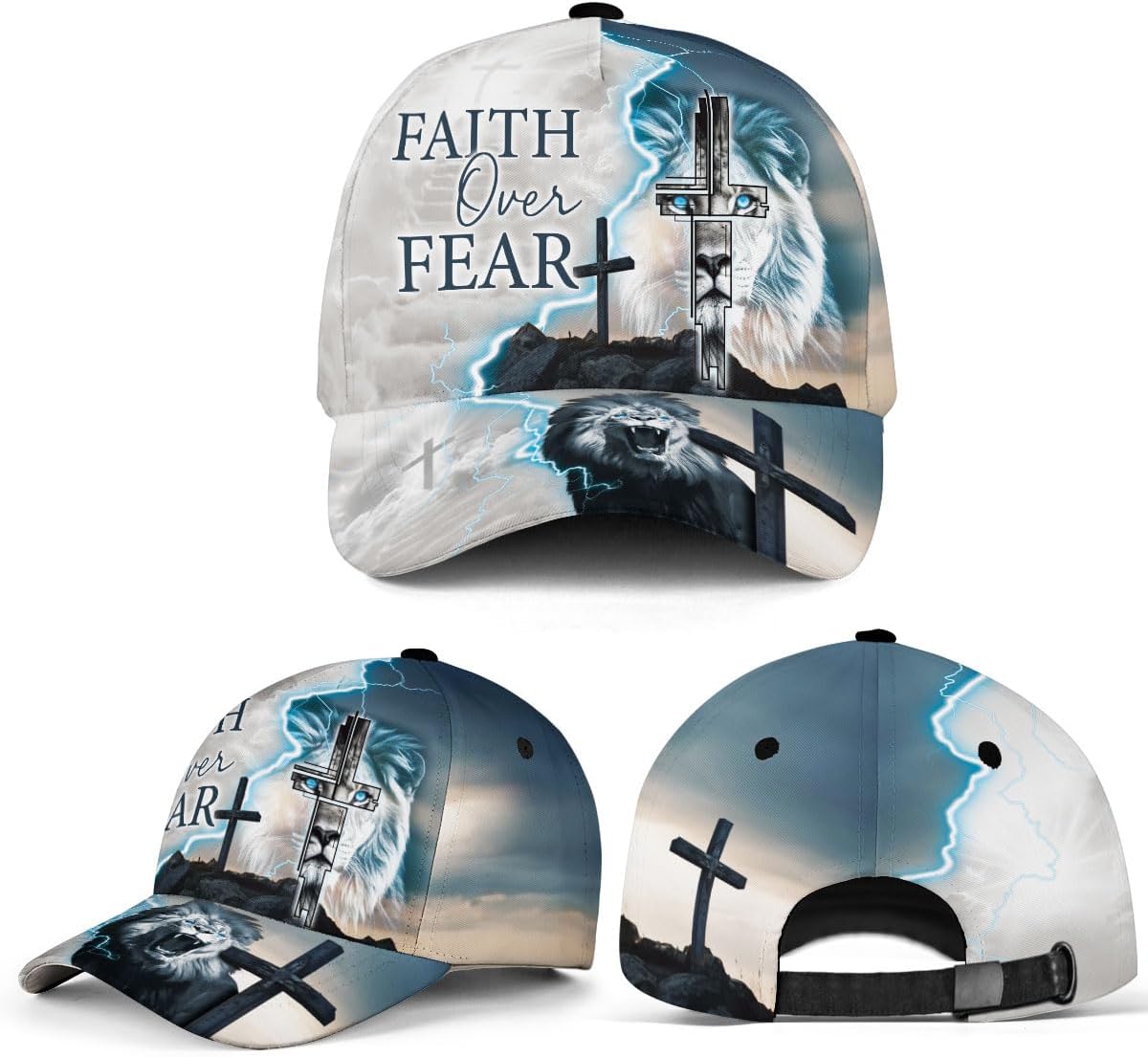 Faith Over Fear Hats for Men Women, Cross Hats, Christian Gifts for Men, Jesus Hat, Christian Cap