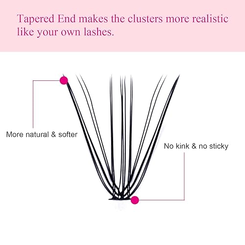Miniatura 5 de Racimos de pestañas de 10203040, racimos de pestañas de injerto de raíces C, rizo C de 81012140.630 in, longitud mixta, pestañas individuales,