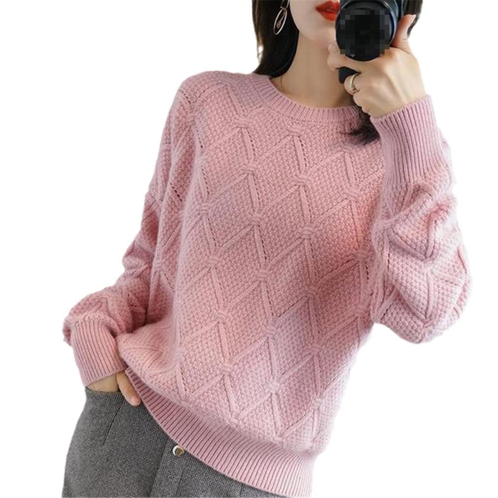 Women Sweaters Solid Patchwork Pullovers Long Sleeve O-Neck Knitwear