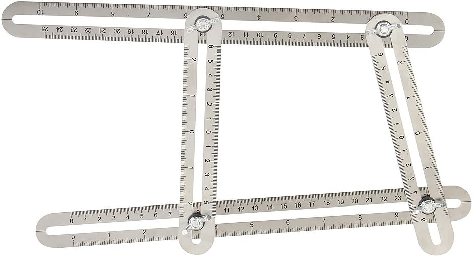 FECOPRIOR Template Tool - Stainless Steel General Multi-angle Measuring Ruler for Handymen Builders Craftsmen and Fathers