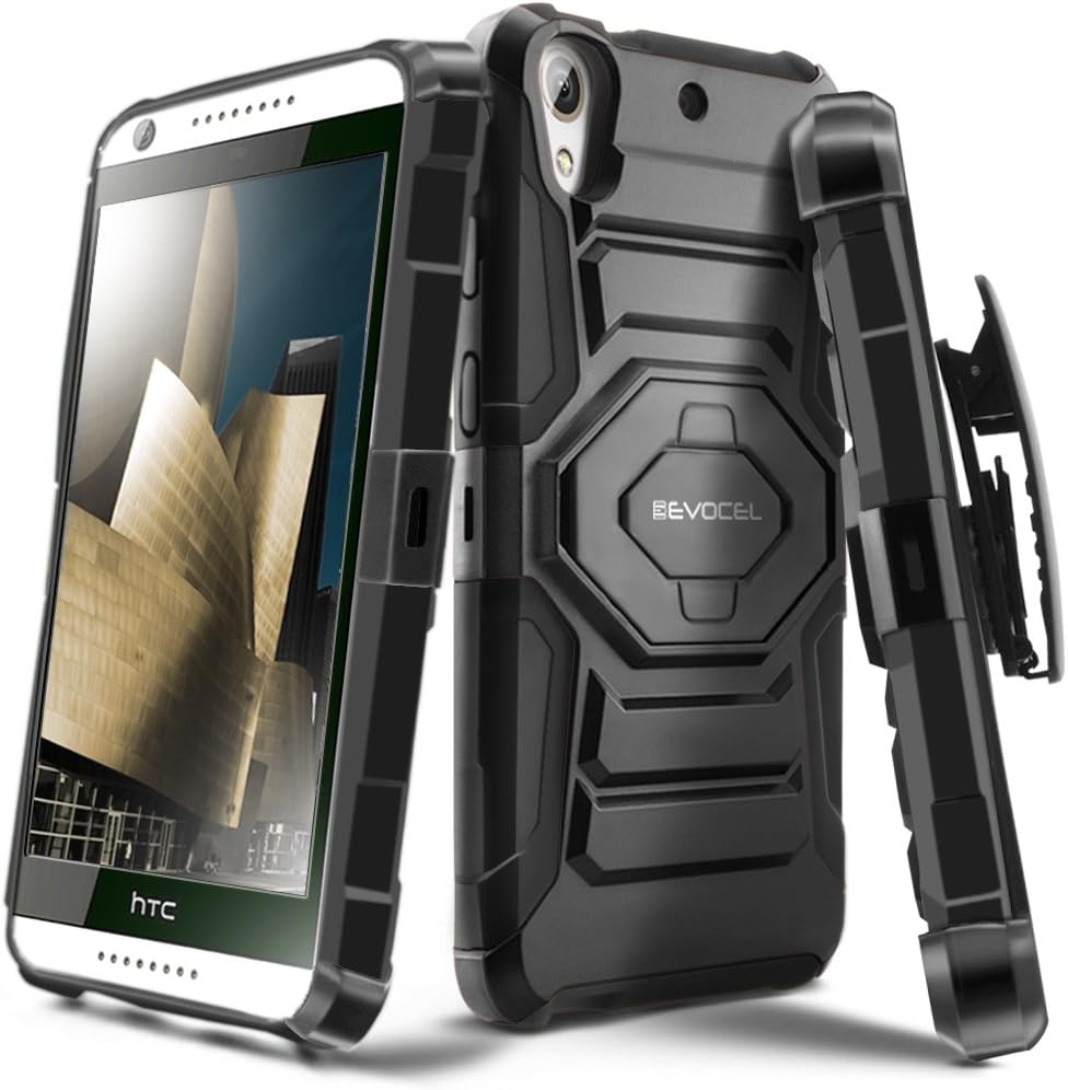 HTC Desire 626 / 626s Case, Evocel [New Generation Series] Belt Clip Holster, Kickstand, & Dual Layer for HTC Desire 626 / 626s, Black (EVO-HTC626-XX01)